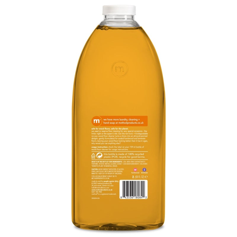 Method Wood Floor Cleaner Refill, Cleans & Restores Shine, No Wax Formula, Almond Scent - 2 Litre - Image 2